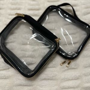 Toiletry Bag with handle (clear and blk) TSA approved (set of three)